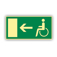 semne pentru traseul de evacuare pentru persoanele cu handicap